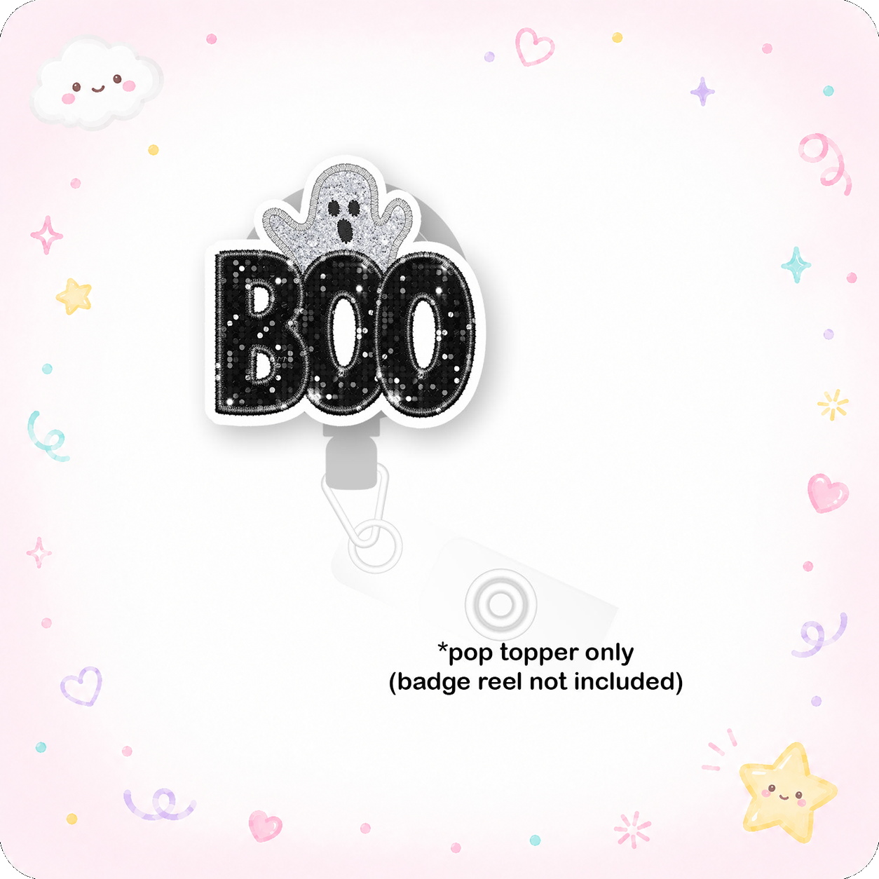 Boo-tiful Glitter Ghost Pop Topper - - Topperswap