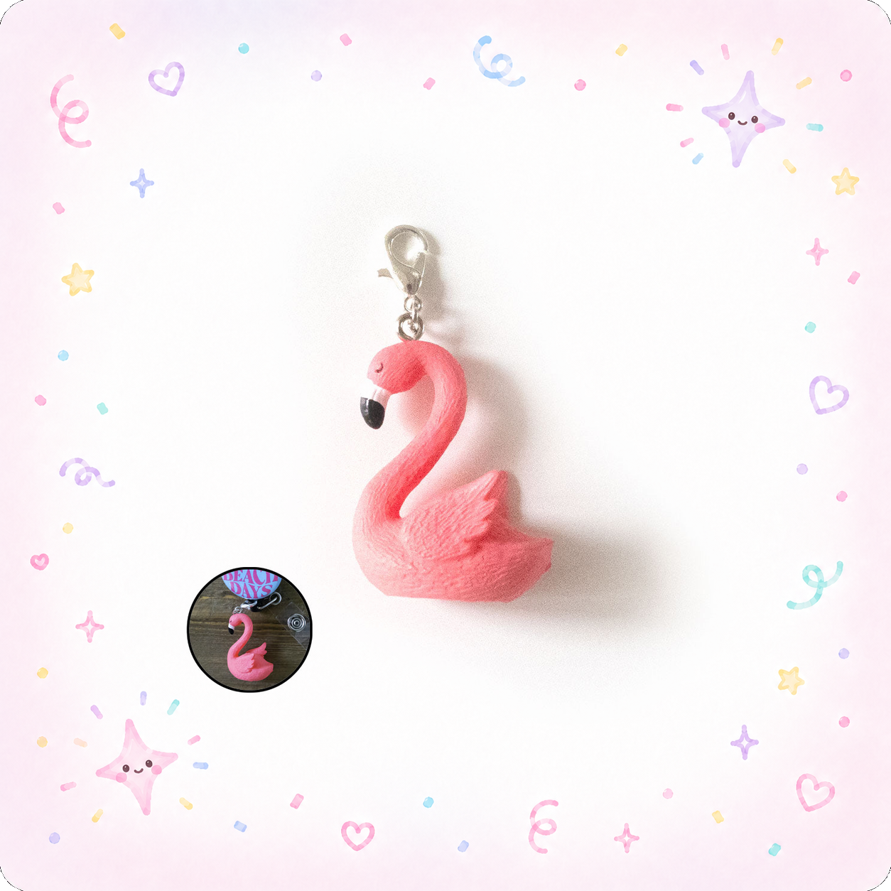 Large Flamingo Charm Add-on - - Topperswap
