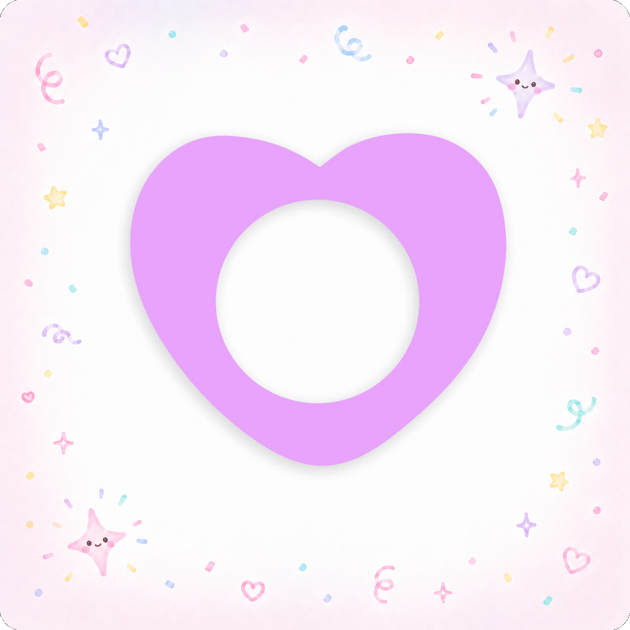 Pastel Purple Heart Swapfinity Swapper Frame - - Topperswap