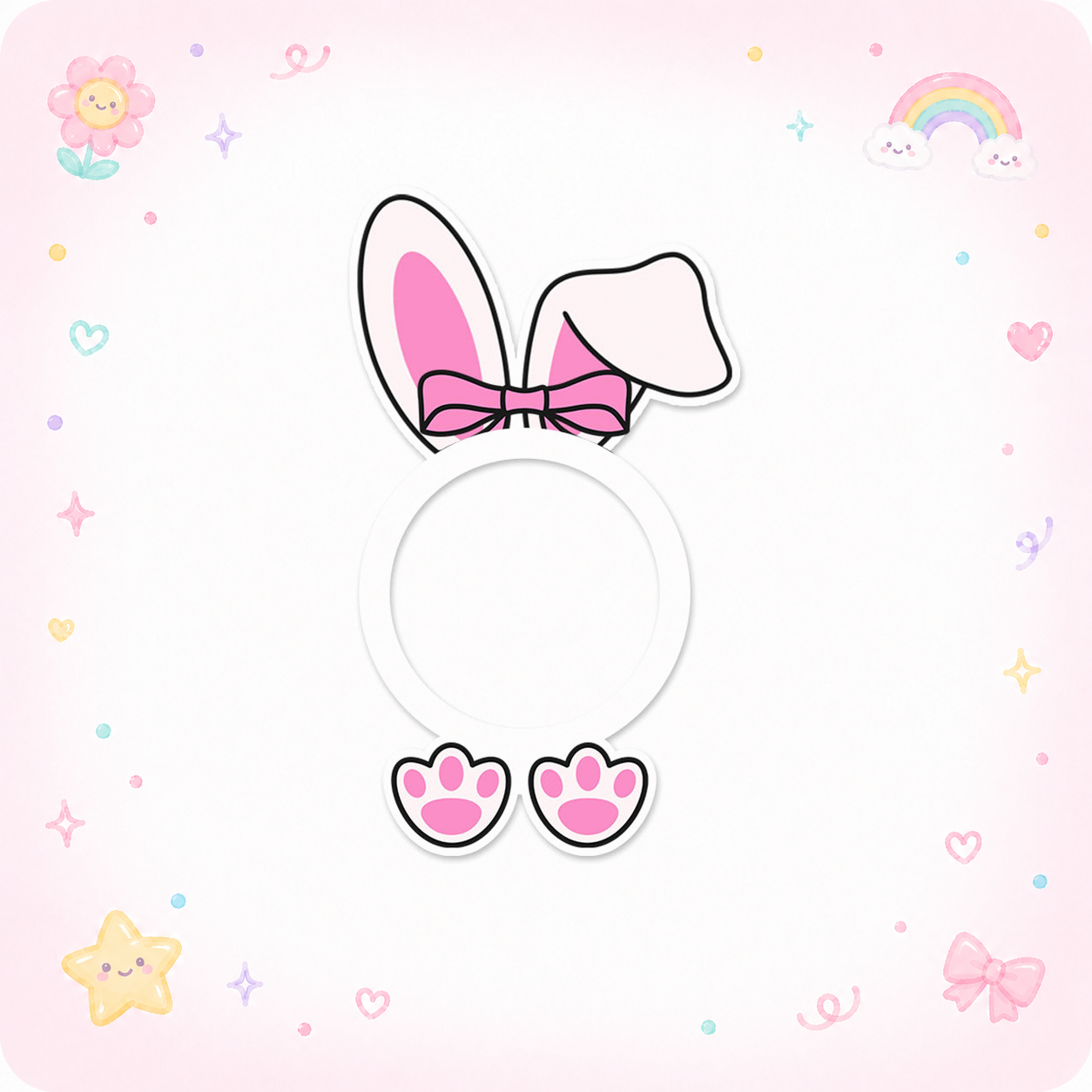 Pink Bow Bunny Ears Swapper - - Topperswap