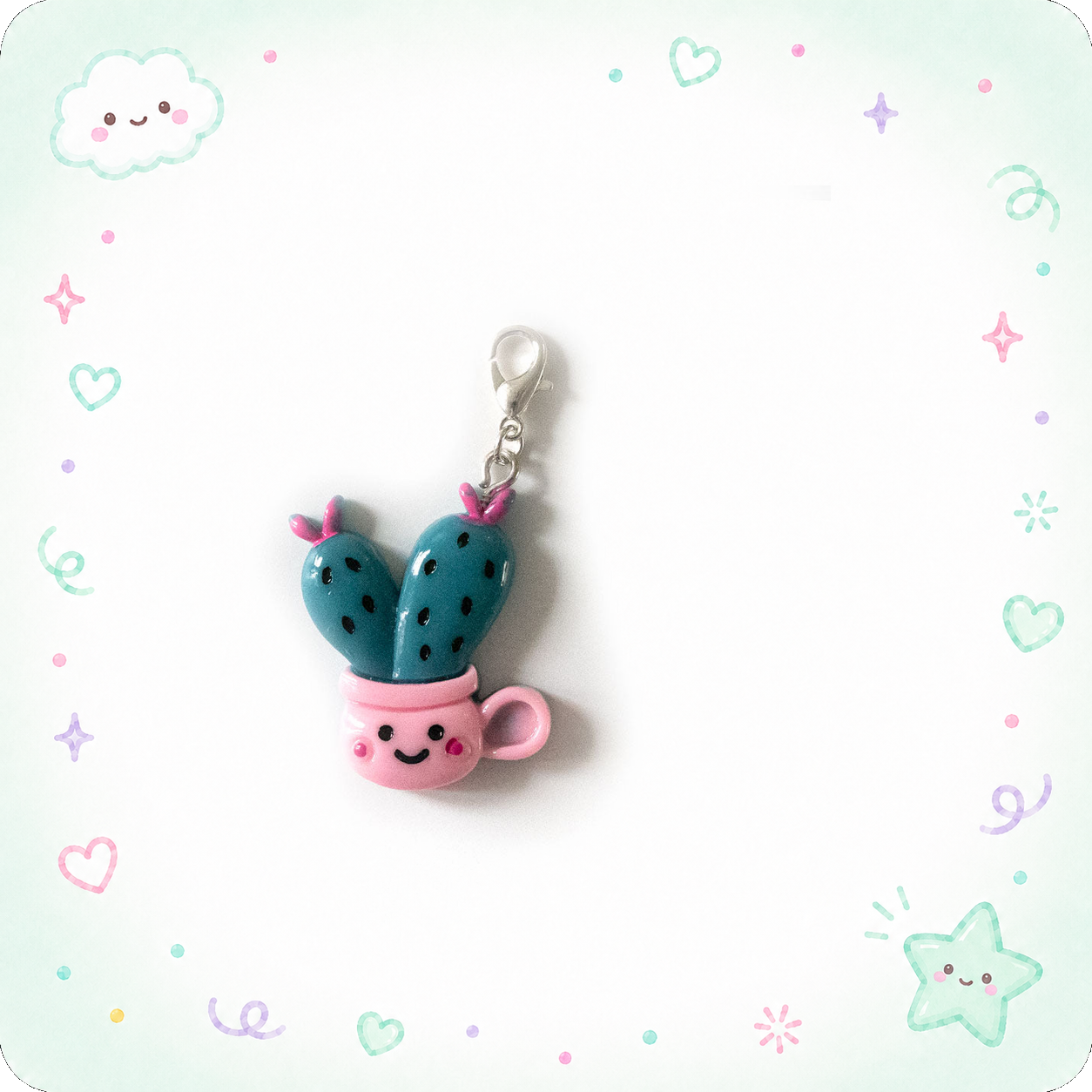 Smiley Cactus Charm Add-on - - Topperswap