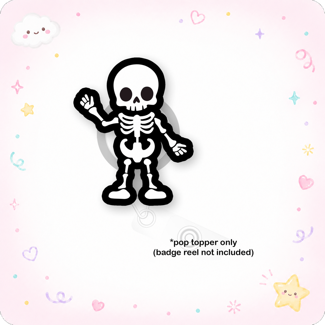 Cute X-Ray Skeleton Pop Topper - - Topperswap