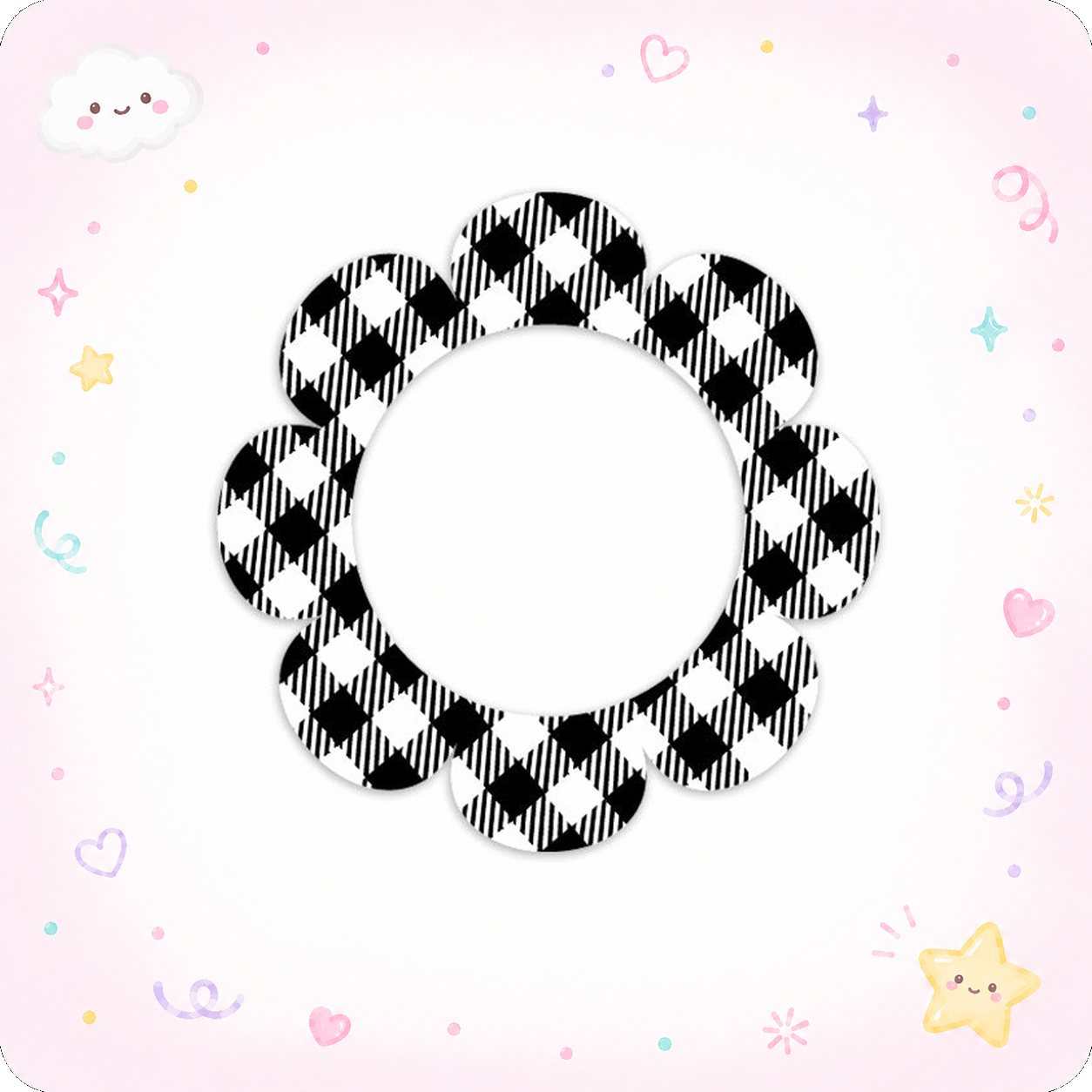 Black Checkered Plaid Swapfinity Swapper Frame - - Topperswap