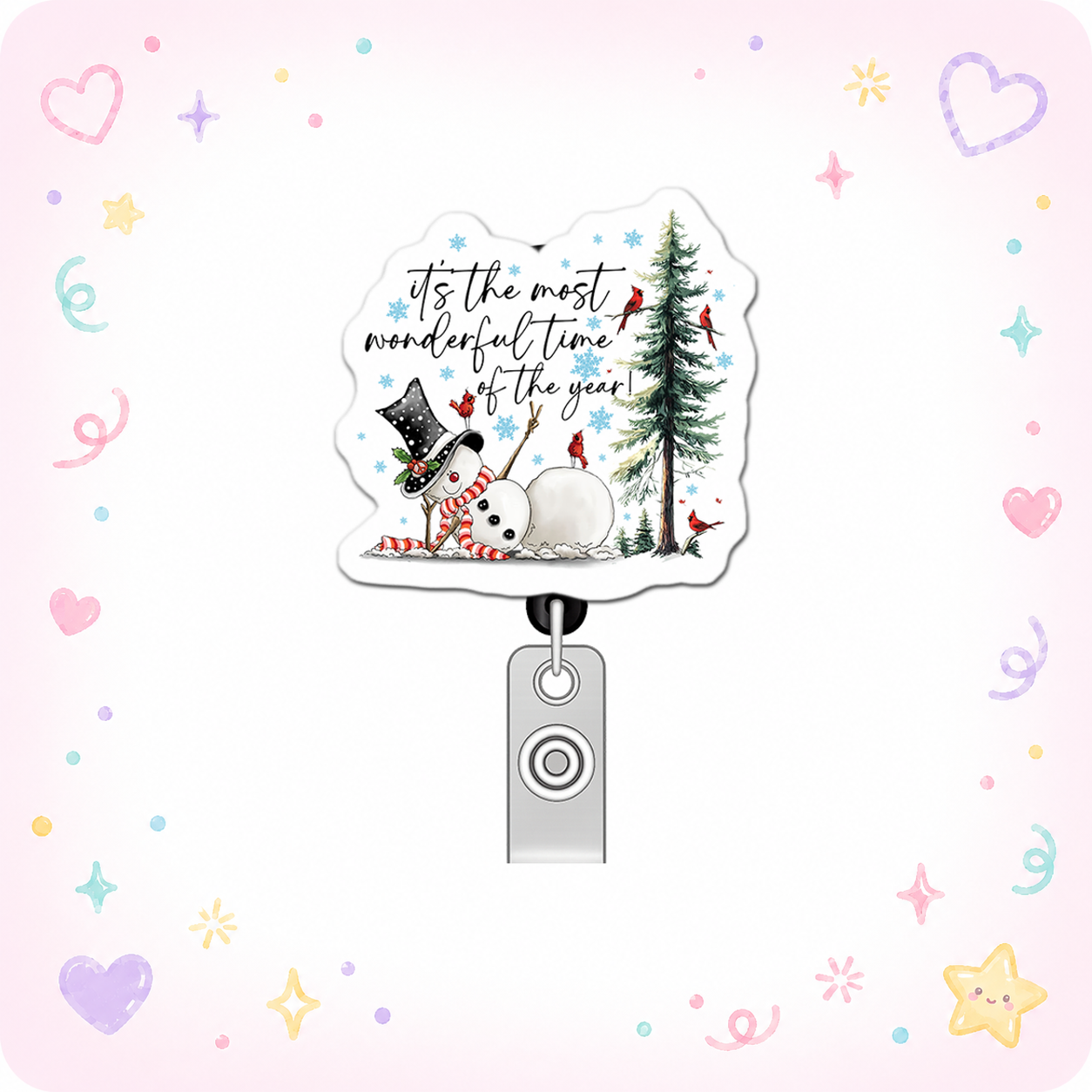 Winter Wonderland Warrior Pop Topper Swapfinity Retractable ID Badge Reel - - Topperswap