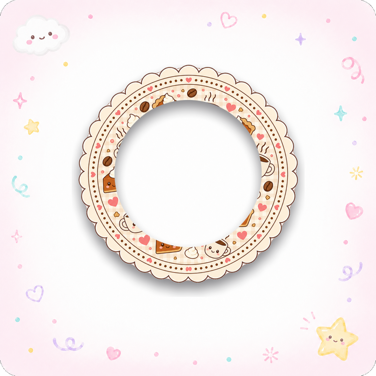 kawaii coffee and pie Swapper Frame
