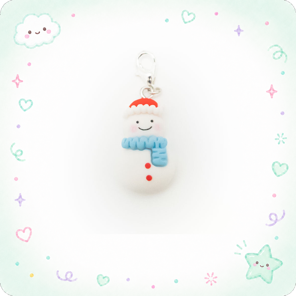 Cozy Snowman Charm Badge Reel Add-on - - Topperswap