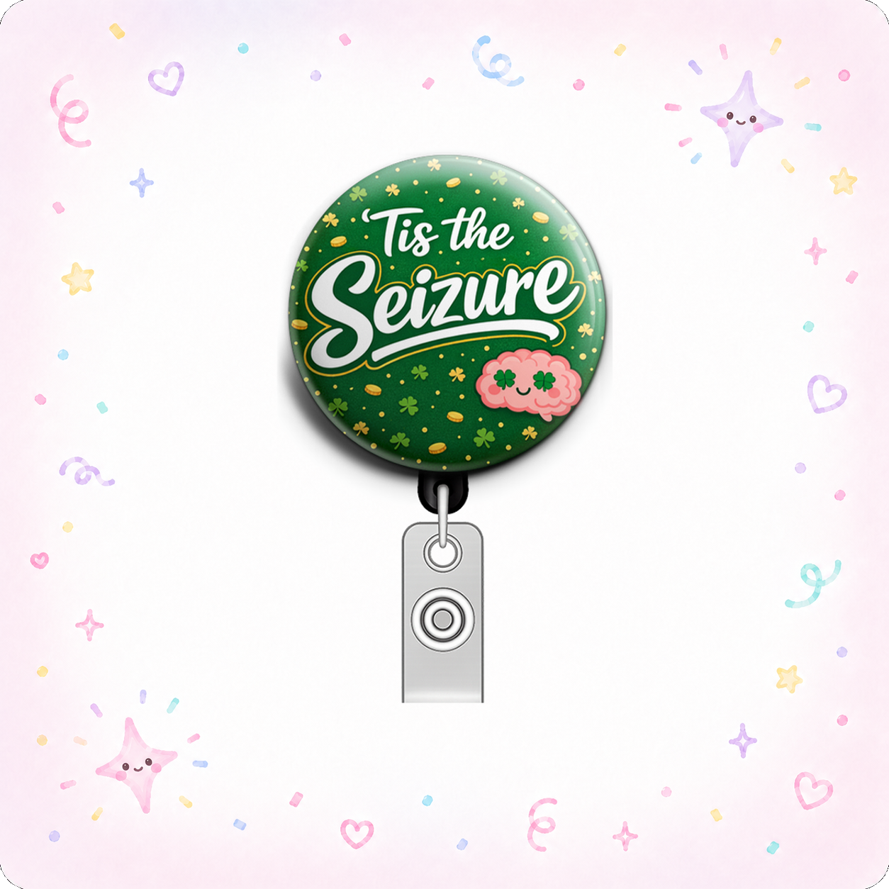 Tis the Seizure Swapfinity Retractable ID Badge Reel - - Topperswap