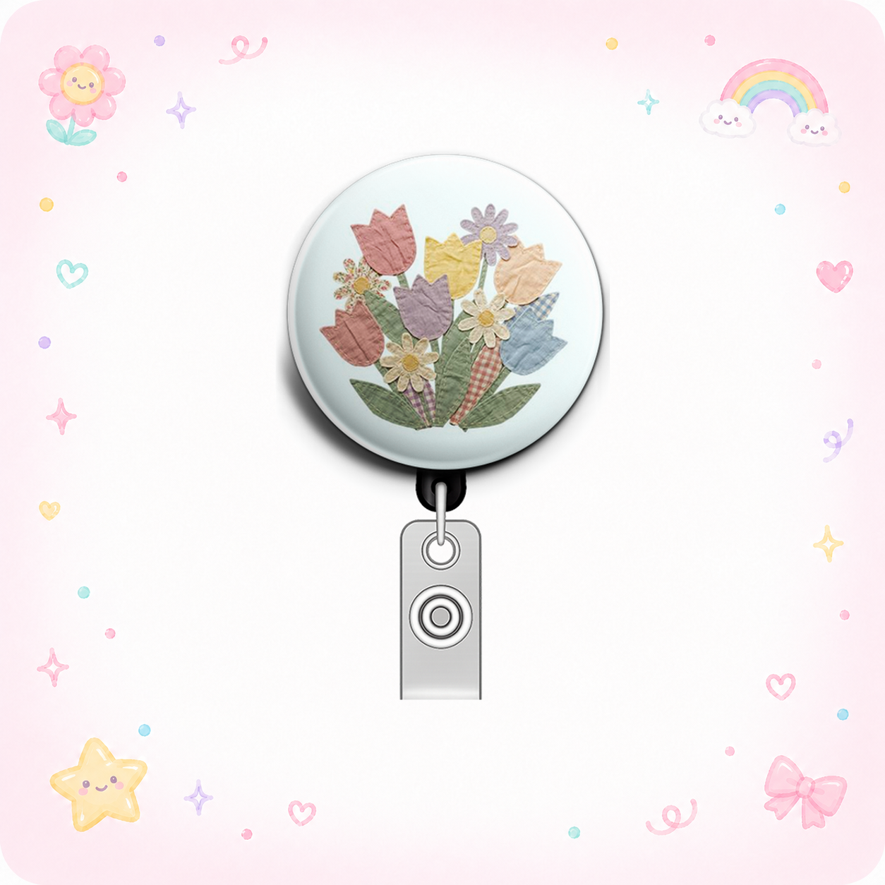 Petal Power Swapfinity Retractable ID Badge Reel - - Topperswap