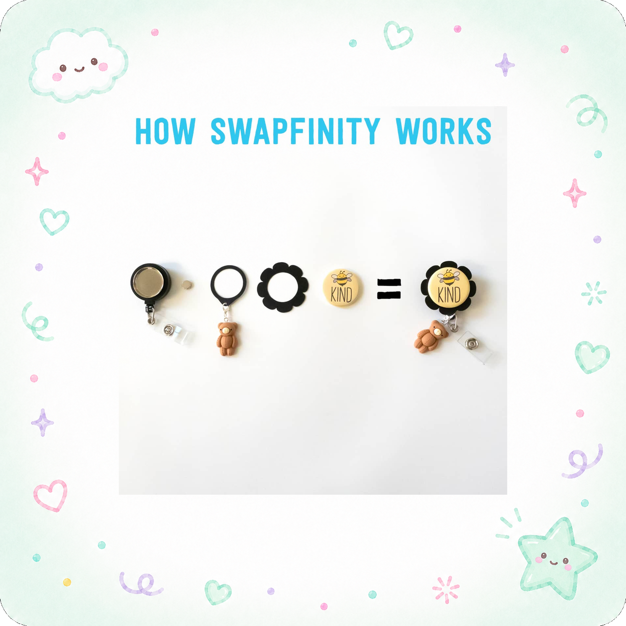 Joy & Beauty Dragonfly Swapfinity Retractable ID Badge Reel - - Topperswap