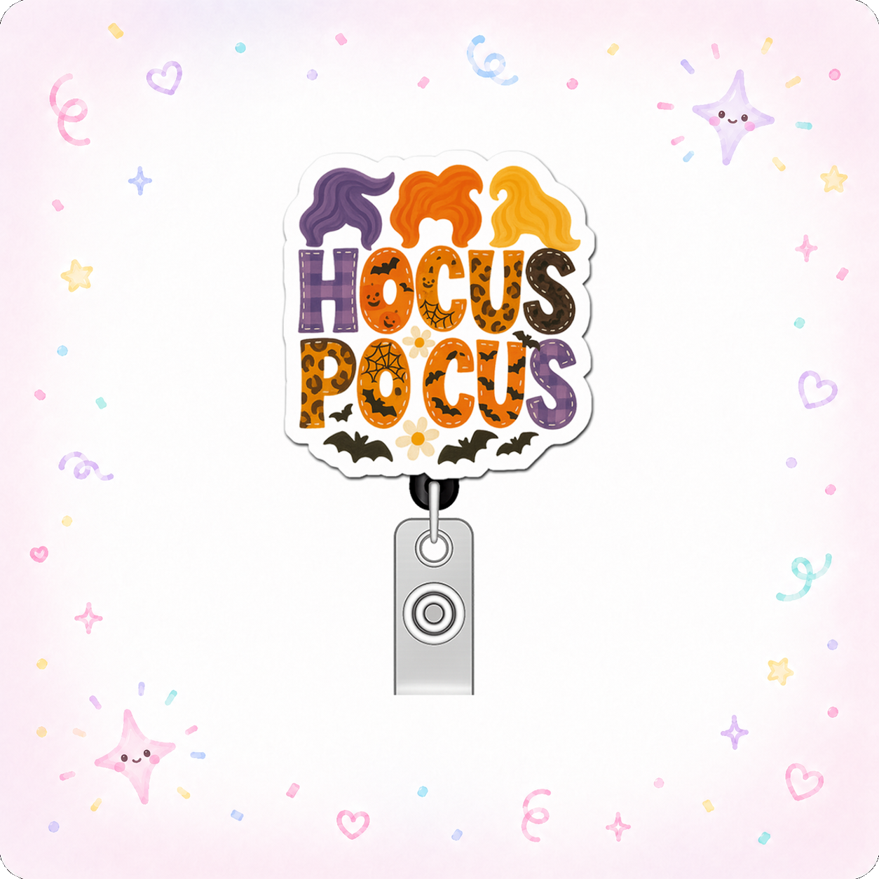Hocus Pocus Heroine Pop Topper Swapfinity Retractable ID Badge Reel - - Topperswap