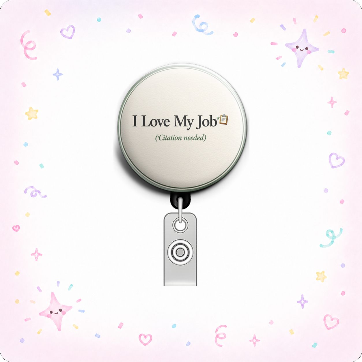 I Love My Job* 📝 (*citation needed) Swapfinity Retractable ID Badge Reel - - Topperswap