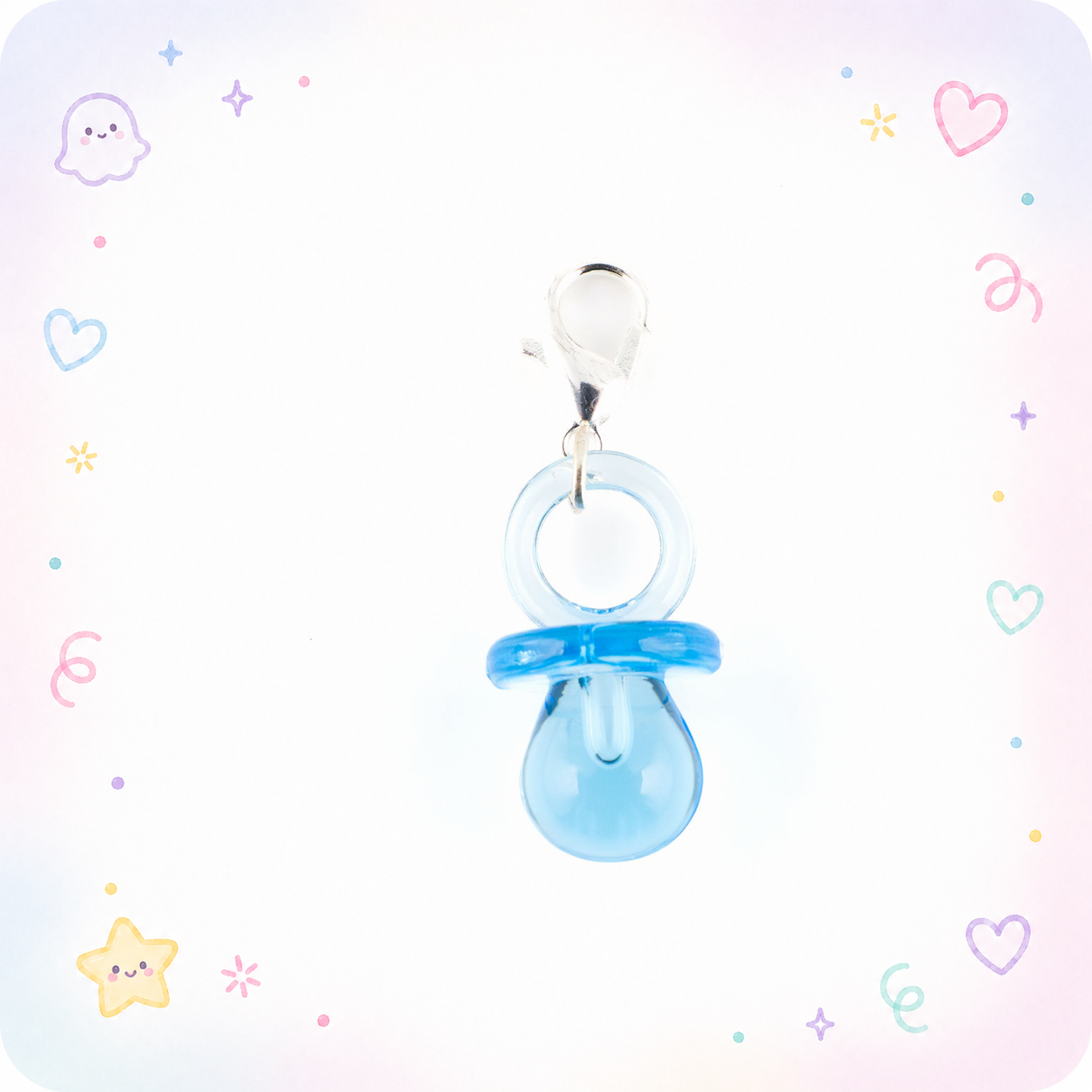 Blue Pacifier Charm Swapfinity Badge Reel Add-on - - Topperswap