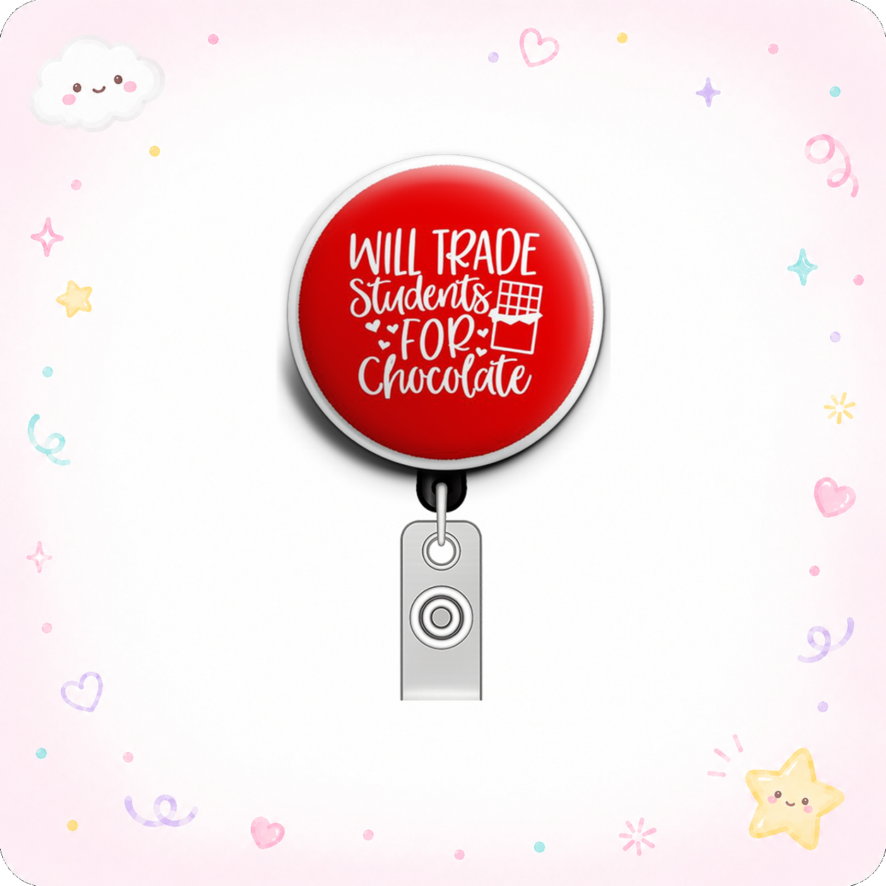 Choco-Lover Educator Swapfinity Retractable ID Badge Reel - - Topperswap