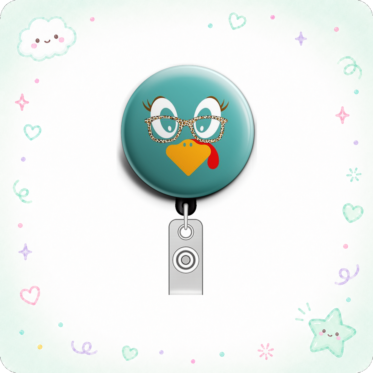 Gobble Gobble Swapfinity Retractable ID Badge Reel - - Topperswap
