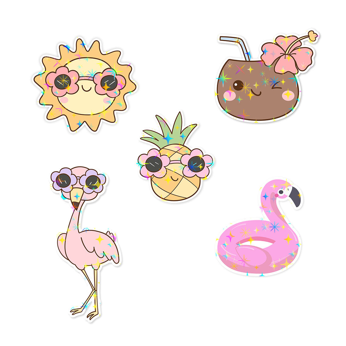 Tropical Vibes Sticker 5-Pack - - Topperswap