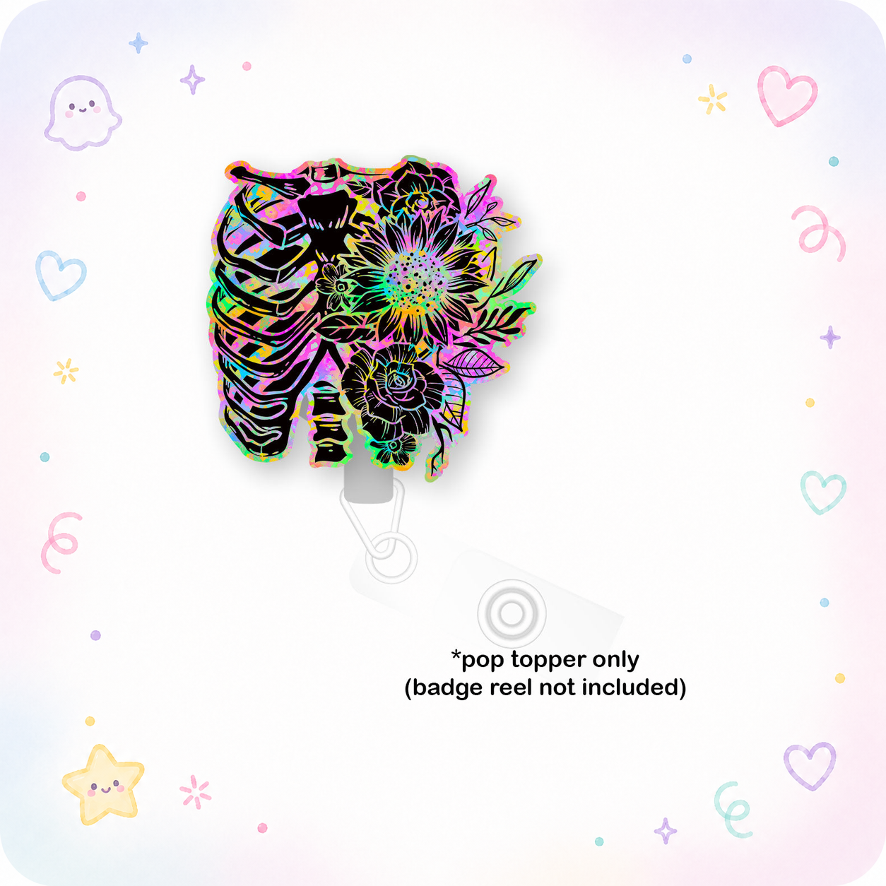 Neon X-Ray Floral Pop Topper - - Topperswap