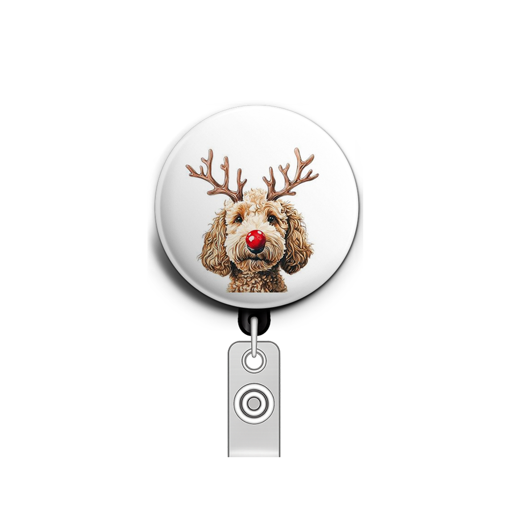 Reindeer Pup Swapfinity Retractable ID Badge Reel - - Topperswap