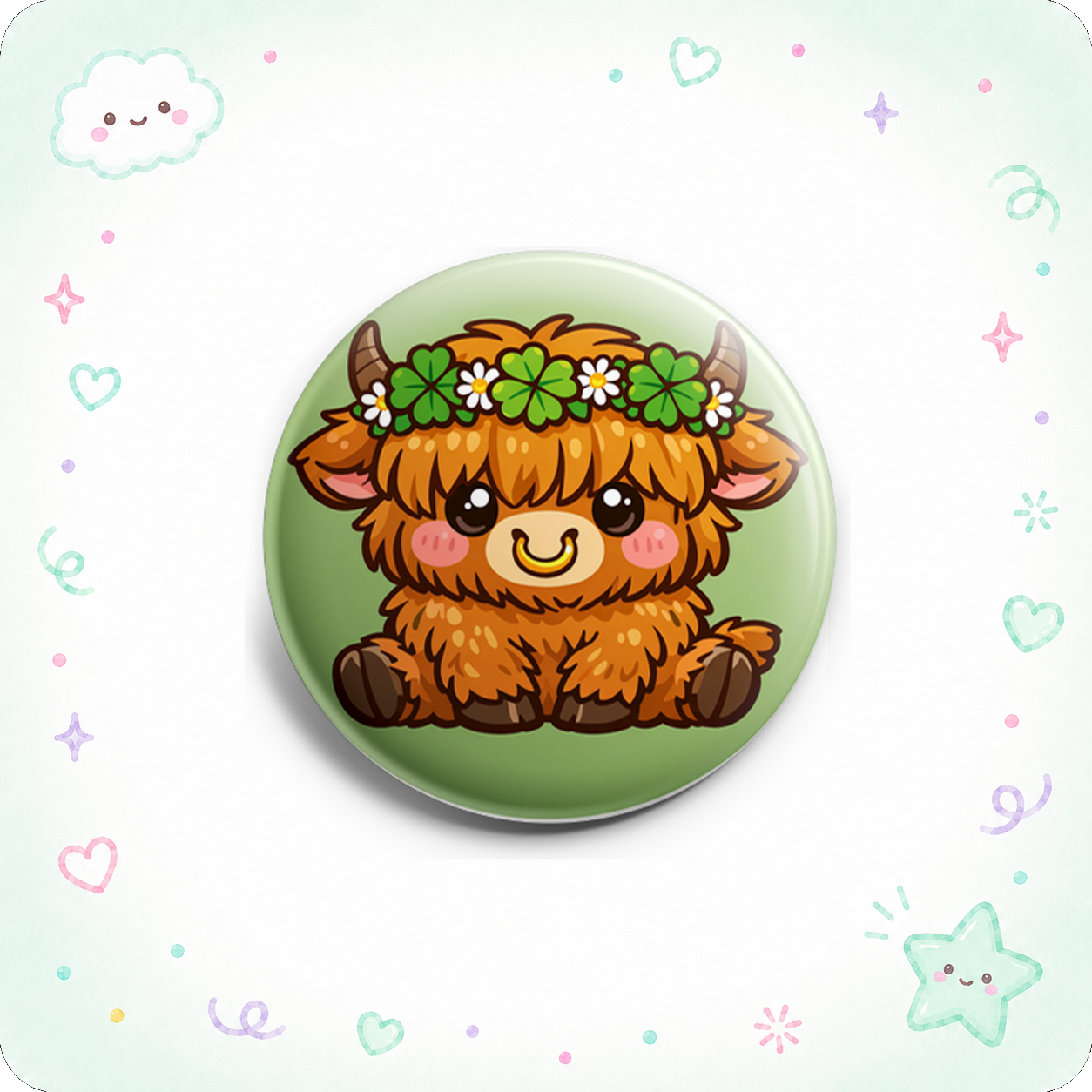 Shamrock Highland Cow Topper - - Topperswap