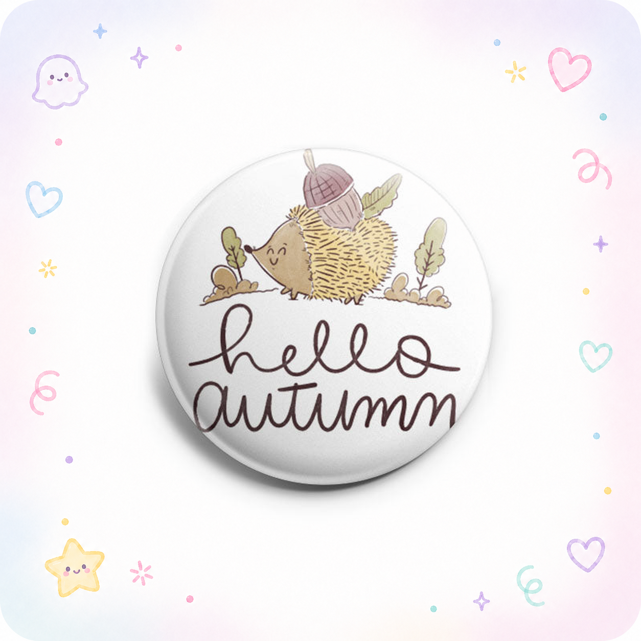 Hello Autumn Happy Hedgehog Topper - - Topperswap