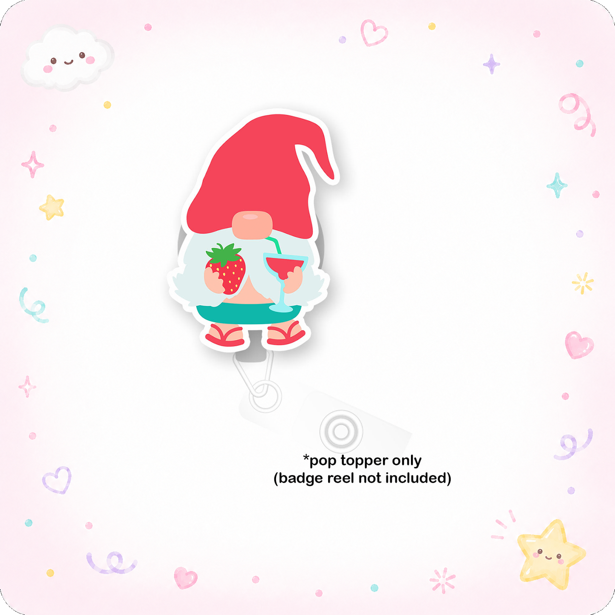 Strawberry Splash Gnome Pop Topper - - Topperswap