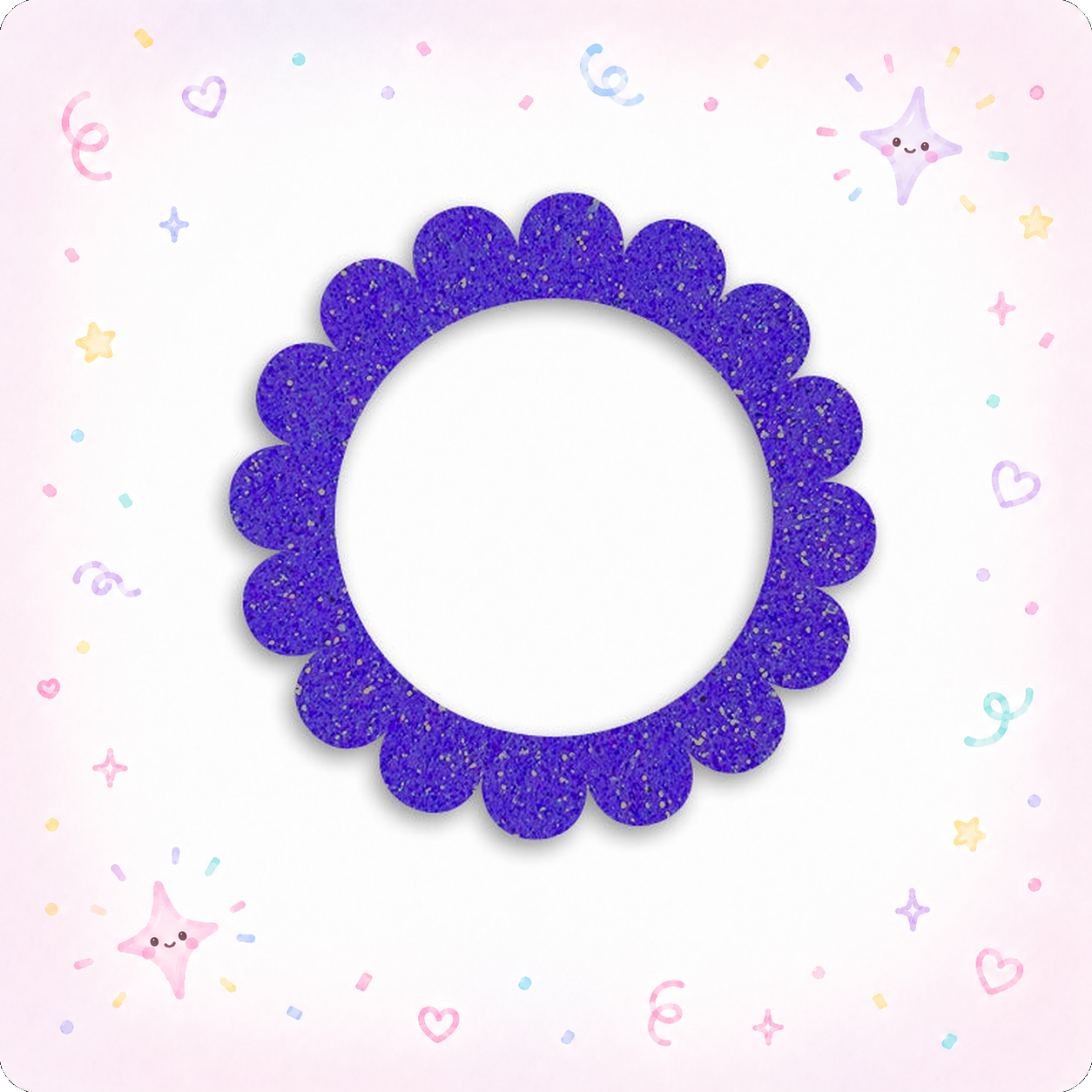 Glitter Purple Flower Petals Swapfinity Swapper Frame - - Topperswap