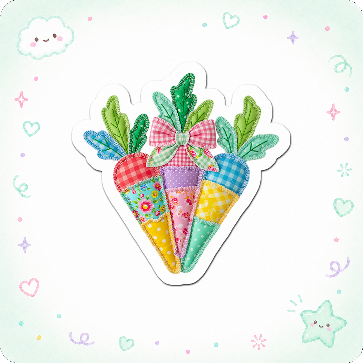 Patchwork Carrot Guru Sticker - - Topperswap