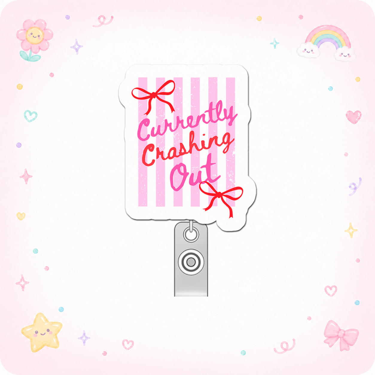 Nap Time Ninja Pop Topper Swapfinity Retractable ID Badge Reel - - Topperswap