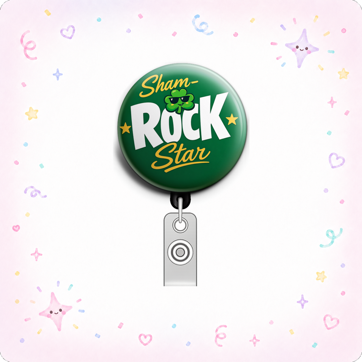 Sham-ROCK Star Swapfinity Retractable ID Badge Reel - - Topperswap