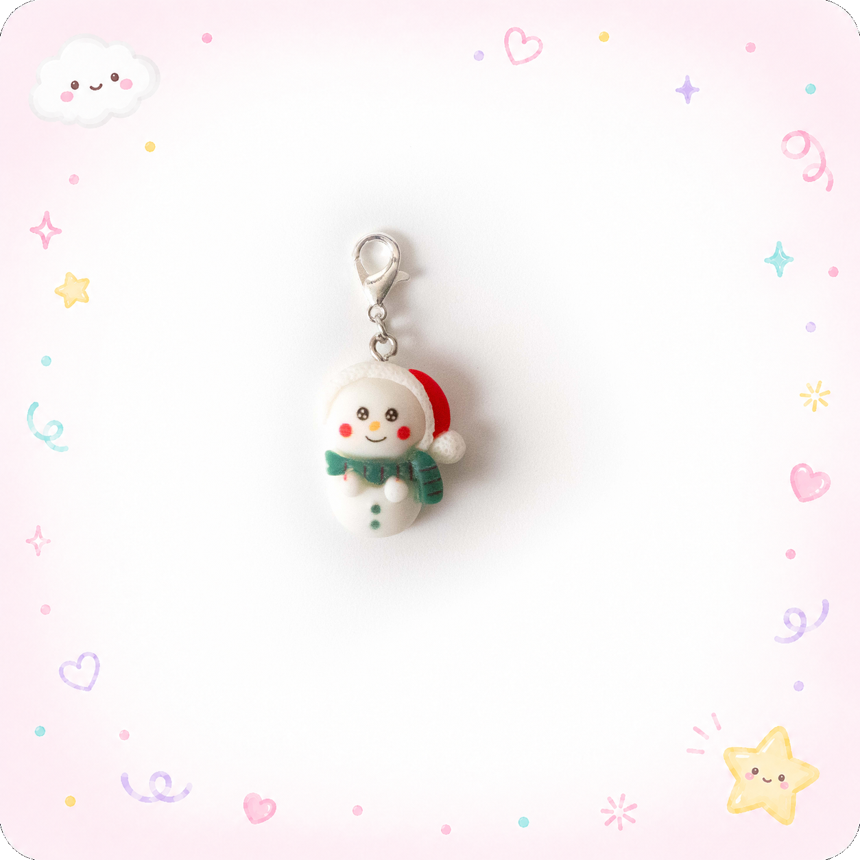 Sweet Snowman Charm Badge Reel Add-on - - Topperswap