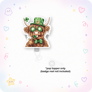 Lucky Highland Cow Pop Topper