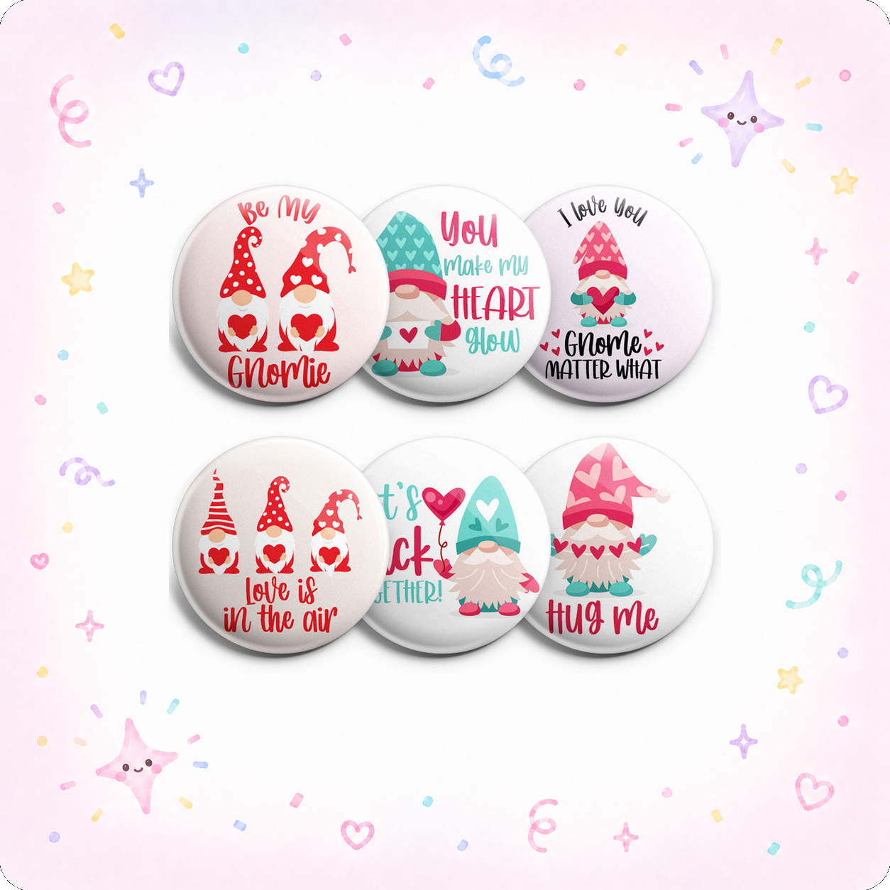 Valentine's Gnome Hearts 6-Pack - - Topperswap
