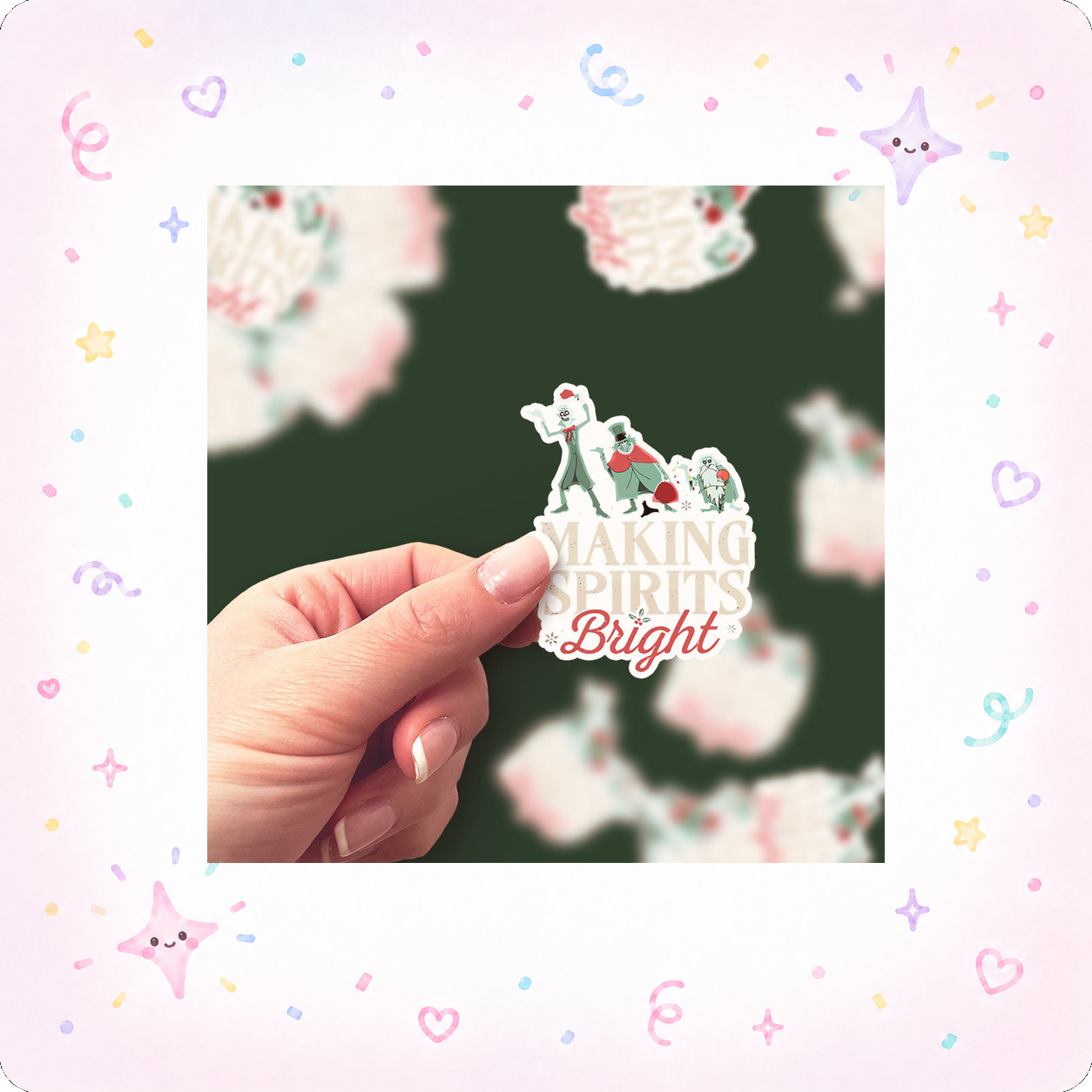 Making Spirits Bright (Light) Sticker - - Topperswap