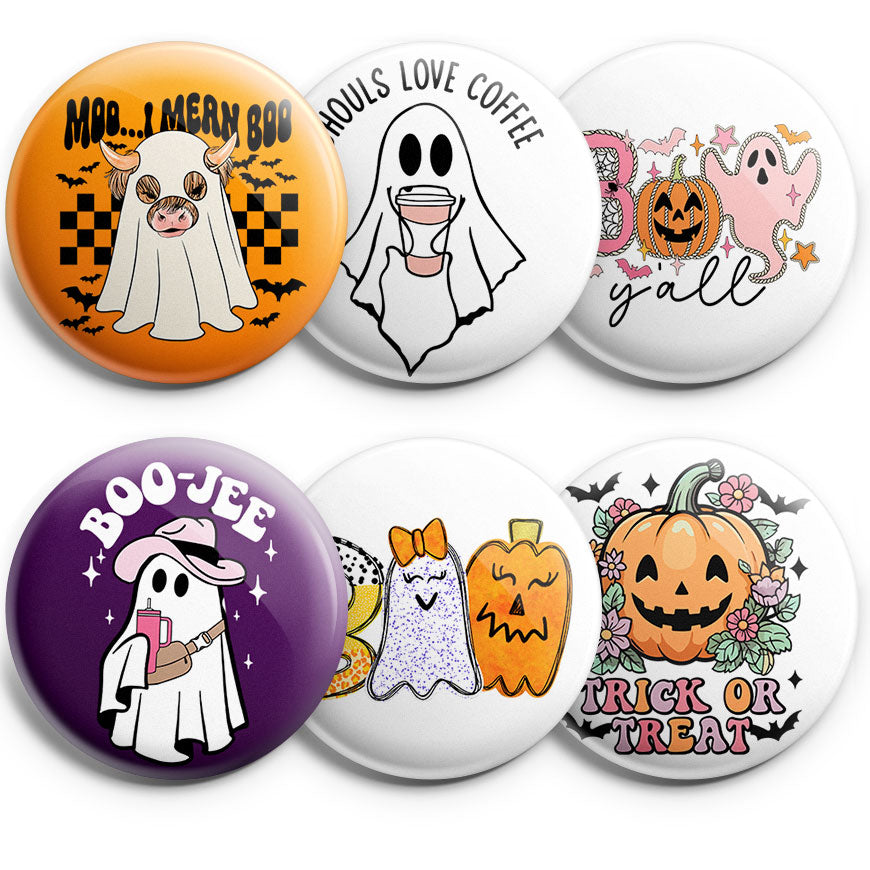 Spooky Patch of Pumpkins and Ghosts Topper 6-Pack (Save 15%) - - Topperswap