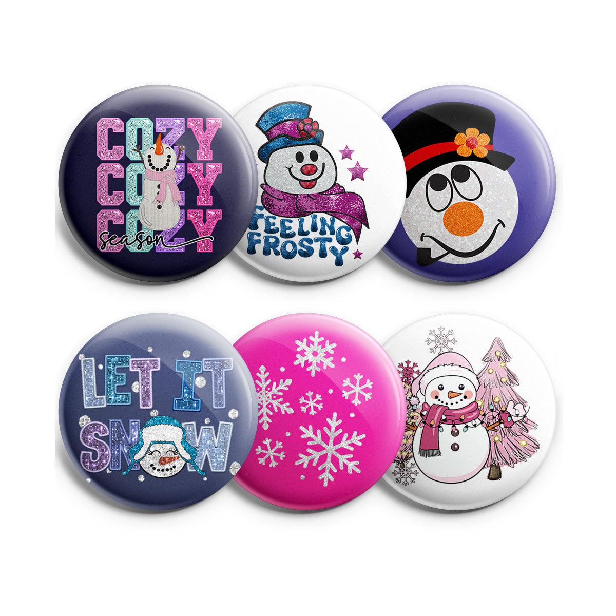 Snowflakes & Snowgirls Topper 6-Pack (Save 15%) - - Topperswap