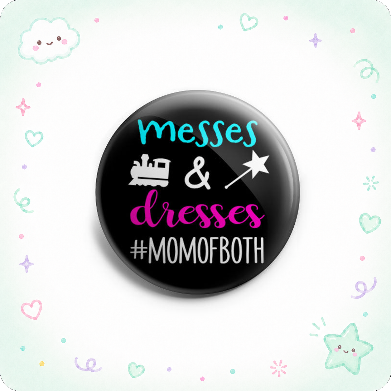 Messes & Dresses - Boy & Girl Mom Topper - - Topperswap