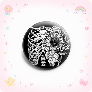 Floral Rib Cage X-Ray - Black Edition Topper