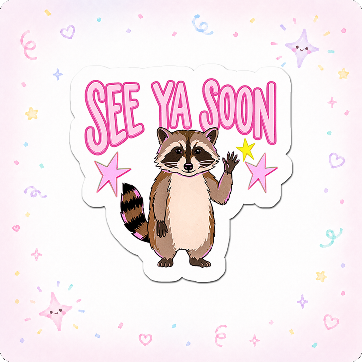 Raccoon Farewell Guru Sticker - - Topperswap