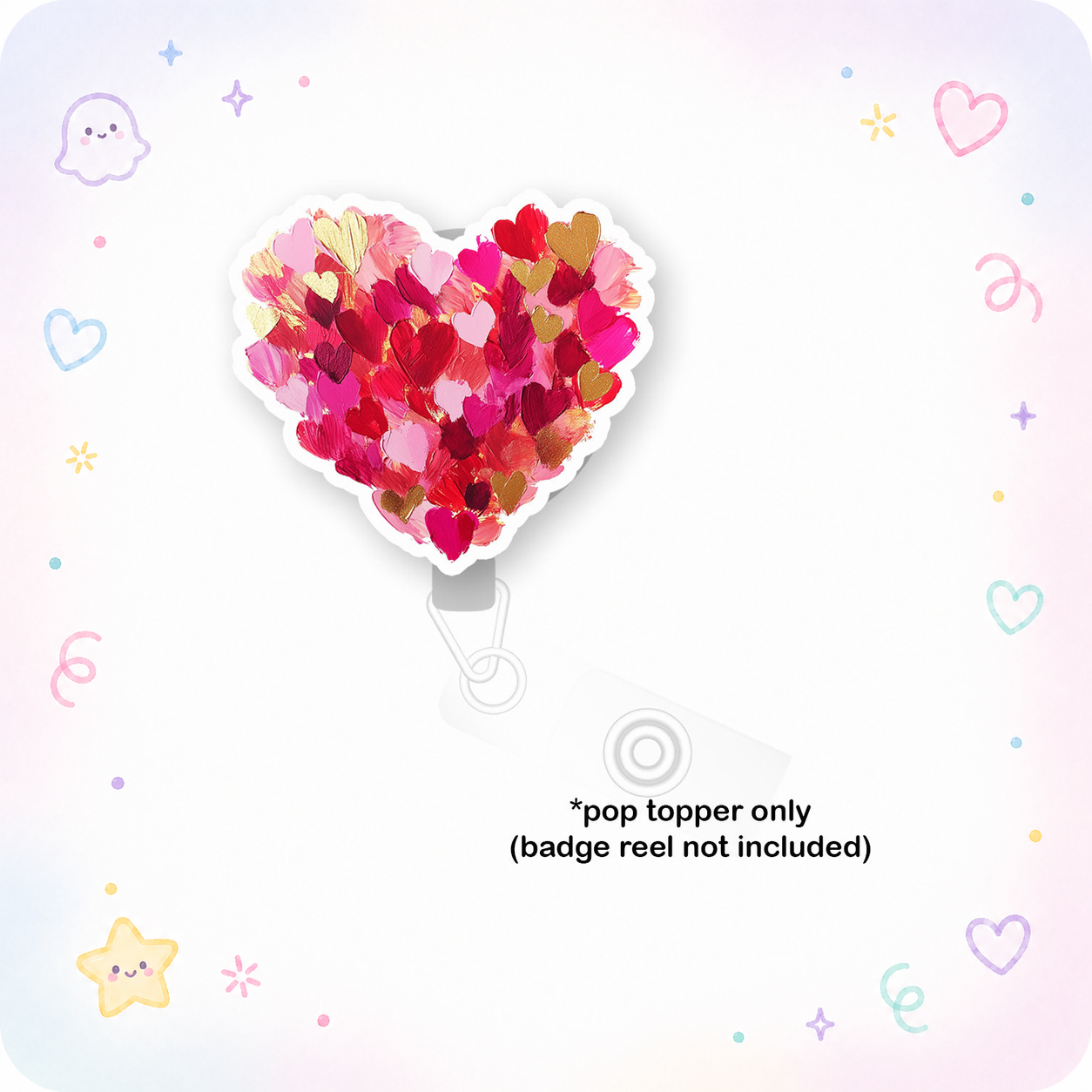 Brushed Heart Confetti Pop Topper - - Topperswap