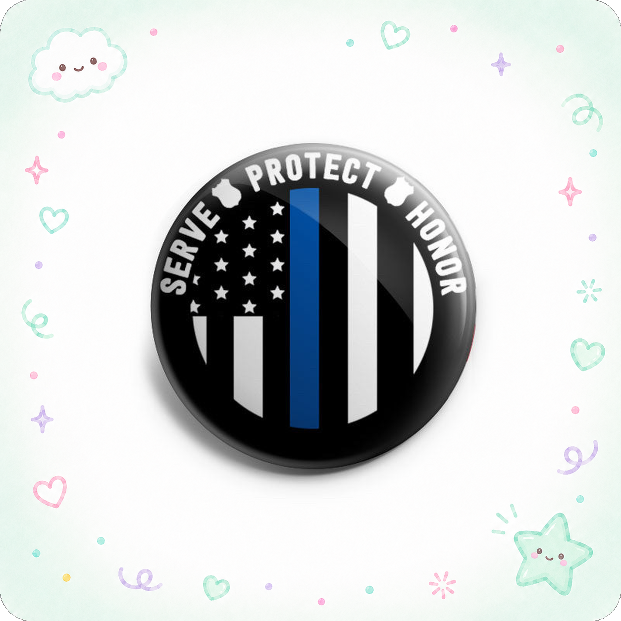 Serve Protect Honor Thin Blue Line Topper - - Topperswap