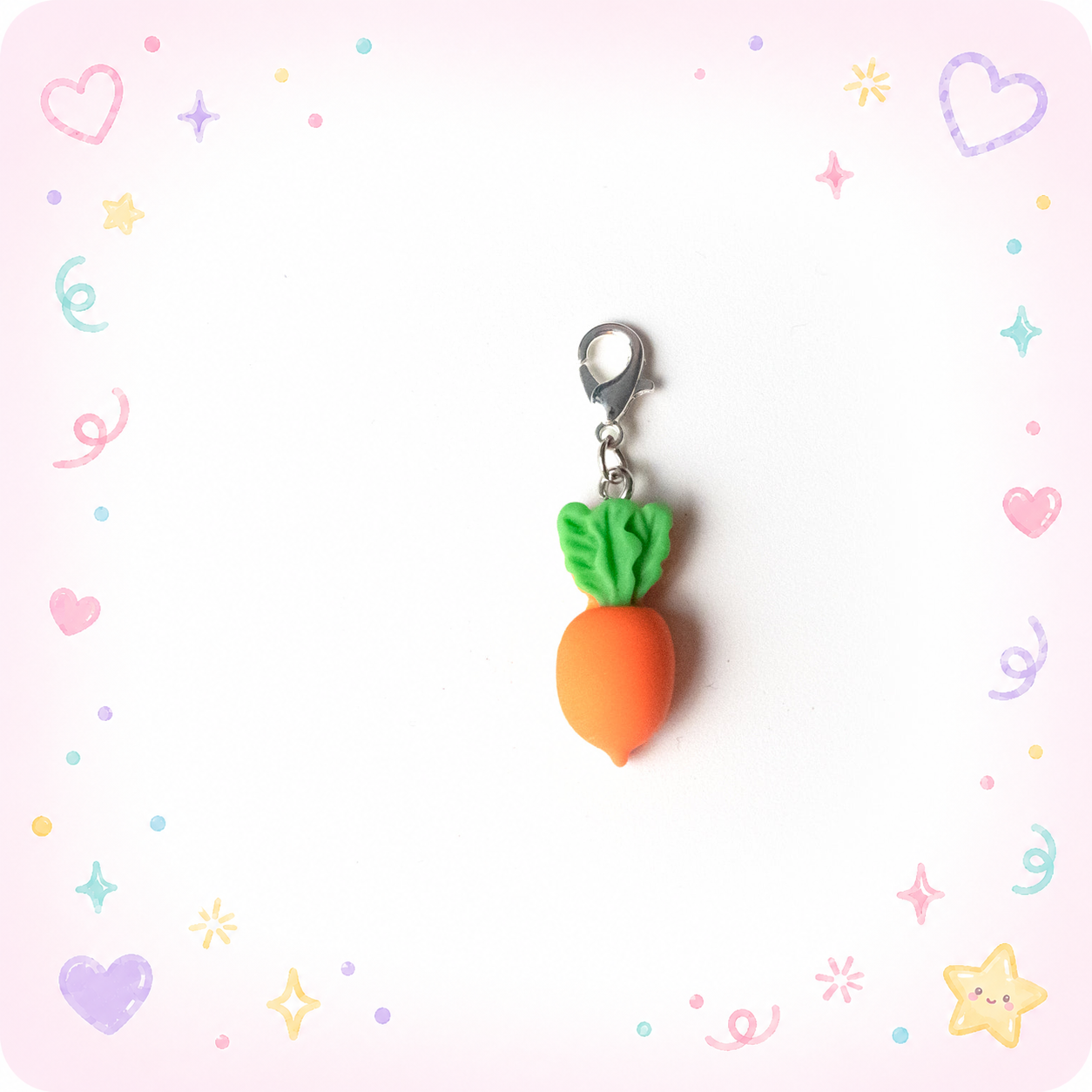 Cute Carrot Charm Badge Reel Add-on - - Topperswap