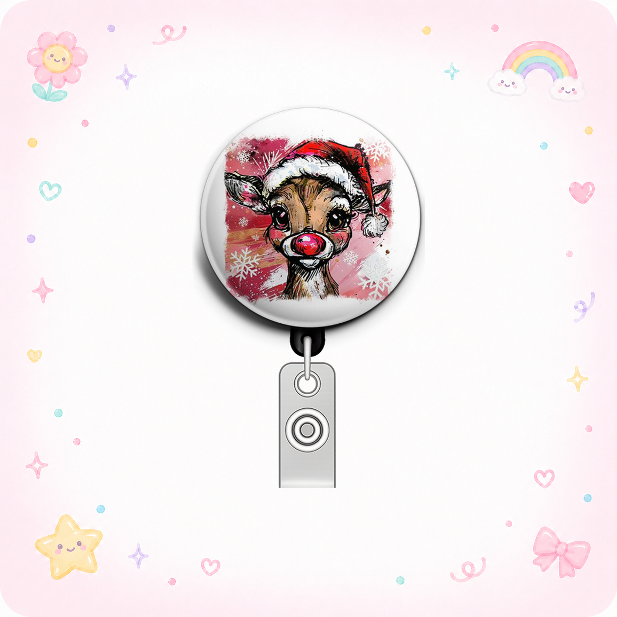 Red-Nosed Swapfinity Retractable ID Badge Reel - - Topperswap