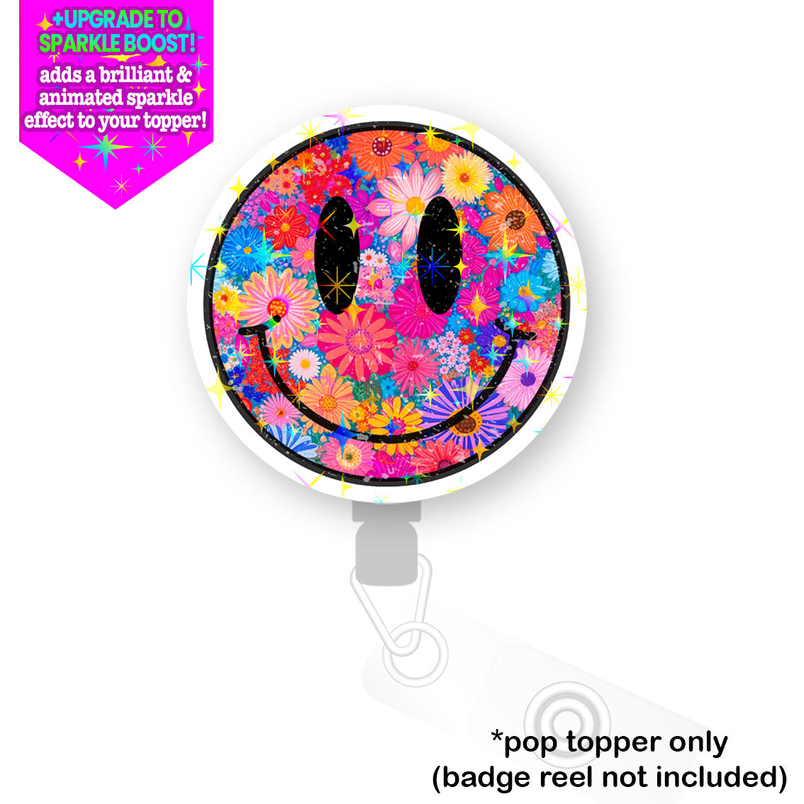 Flower Power Smile Pop Topper - - Topperswap