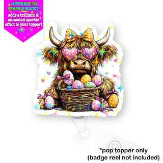 Easter Highland Cow Pop Topper