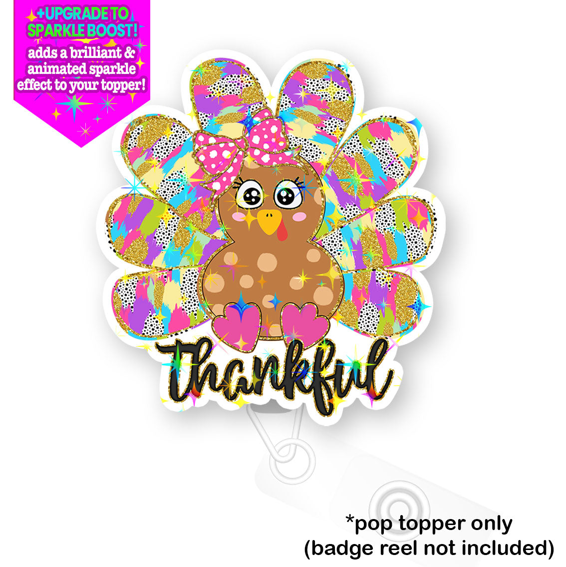 Thankful Turkey Cutie Pop Topper - - Topperswap
