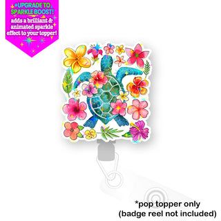 Tropical Turtle Bloom Pop Topper