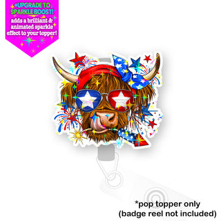 Firecracker Patriotic Cow Pop Topper