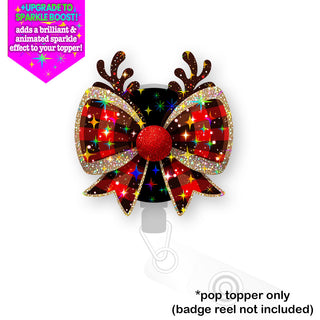 Plaid Reindeer Bow Pop Topper