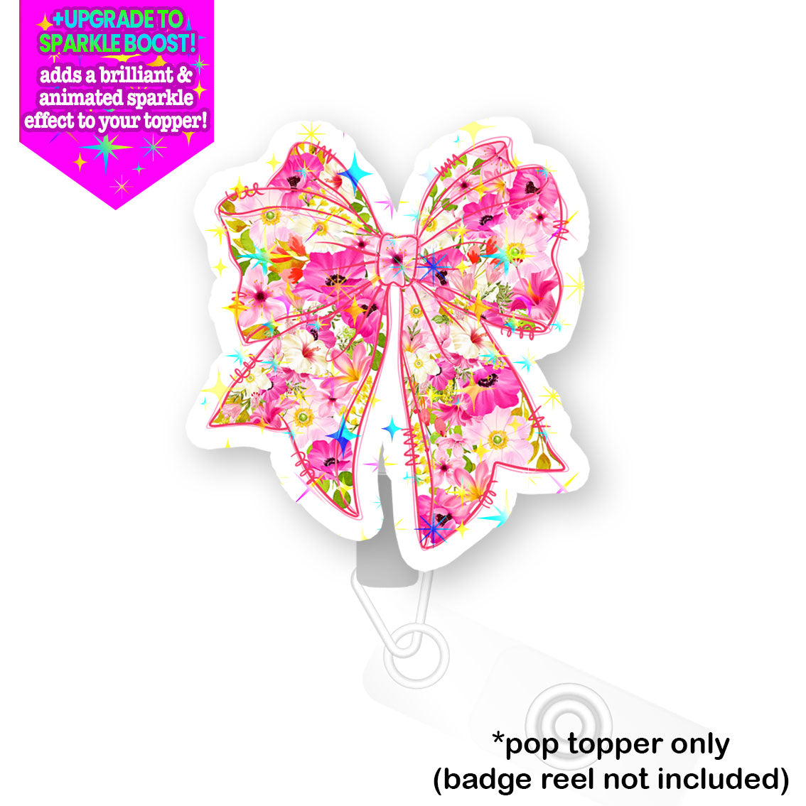 Spring Floral Bow Pop Topper - Flex - Make it Sparkle - Topperswap