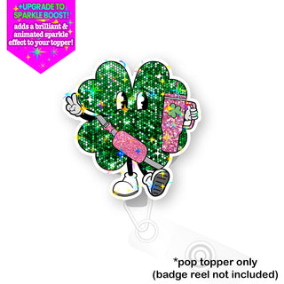 Glitter Shamrock Diva Pop Topper