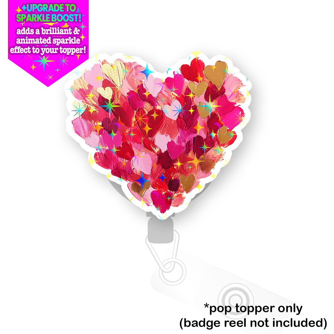 Brushed Heart Confetti Pop Topper - - Topperswap